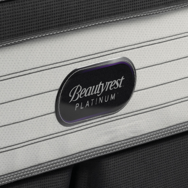 Detalle de etiqueta y tela lateral Colchón Beautyrest Platinum 200x100
