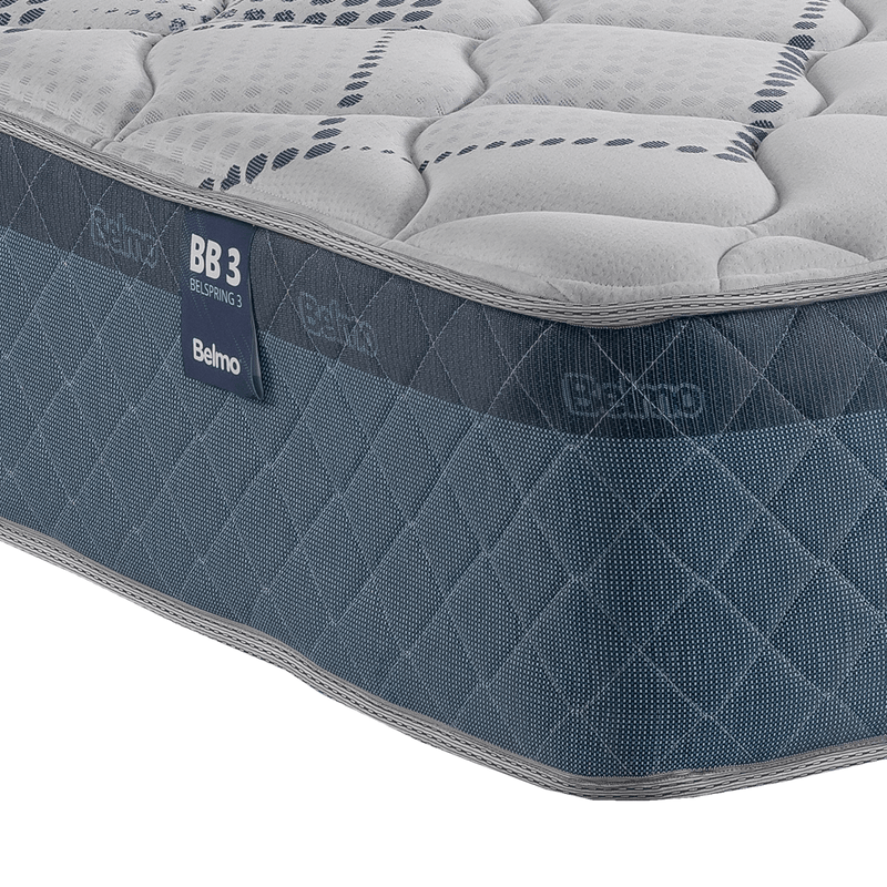 Colchón Belspring 3, King Size 200x200 compuesto por Resortes Templados Electrónicamente con Doble Marco de Acero.Tapizado con Tejido de Punto.
