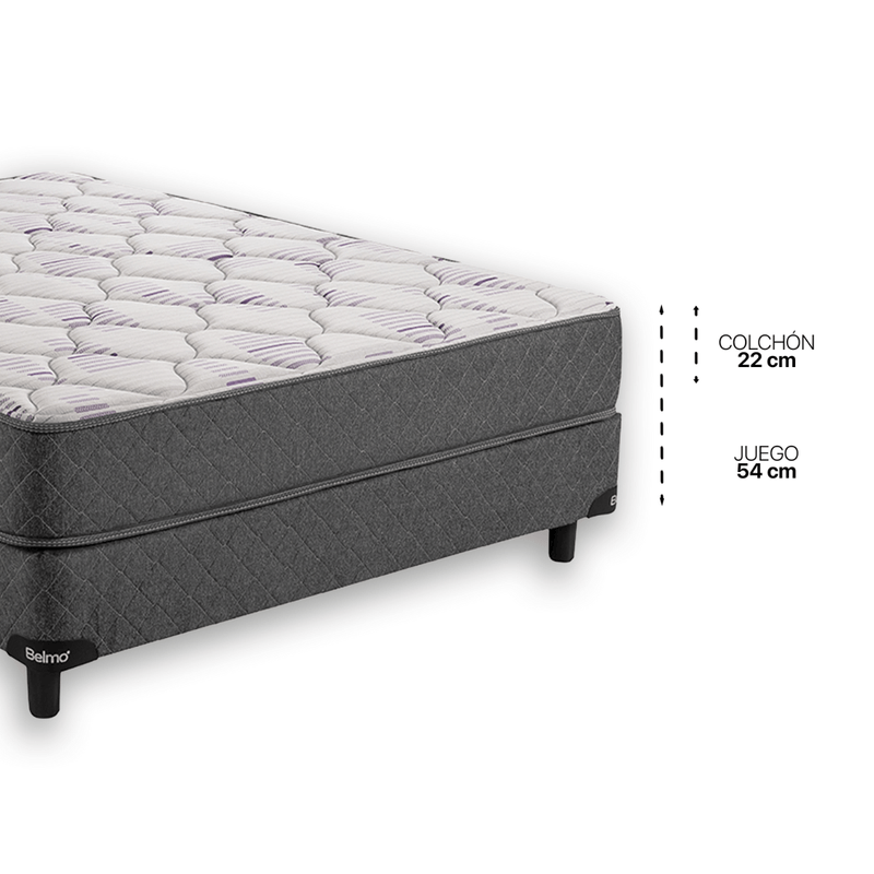 Colchón Density 1, 1 Plaza 190x120 se compone de espuma de poliuretano de mediana densidad. Tapizado en tela de Tejido de Punto.