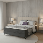 Colchón y Sommier Density 2, 2 Plazas 190x150,  se compone de espuma de poliuretano de Alta densidad, con superficie en Tela de Tejido de Punto.