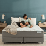 Colchón y Sommier BeautySleep Pocket compuesto por Resortes de acero de estructura cilíndrica embolsados individualmente.