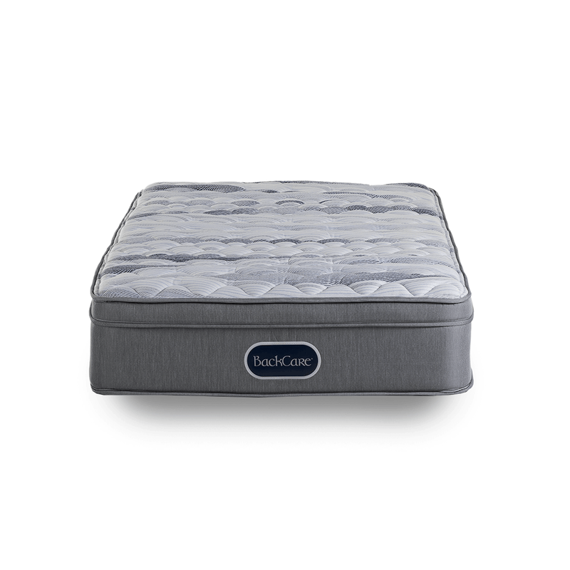 Colchón BackCare combina resortes bicónicos y bandas SupportZone® para dar soporte. Doble marco de acero con estabilizadores.