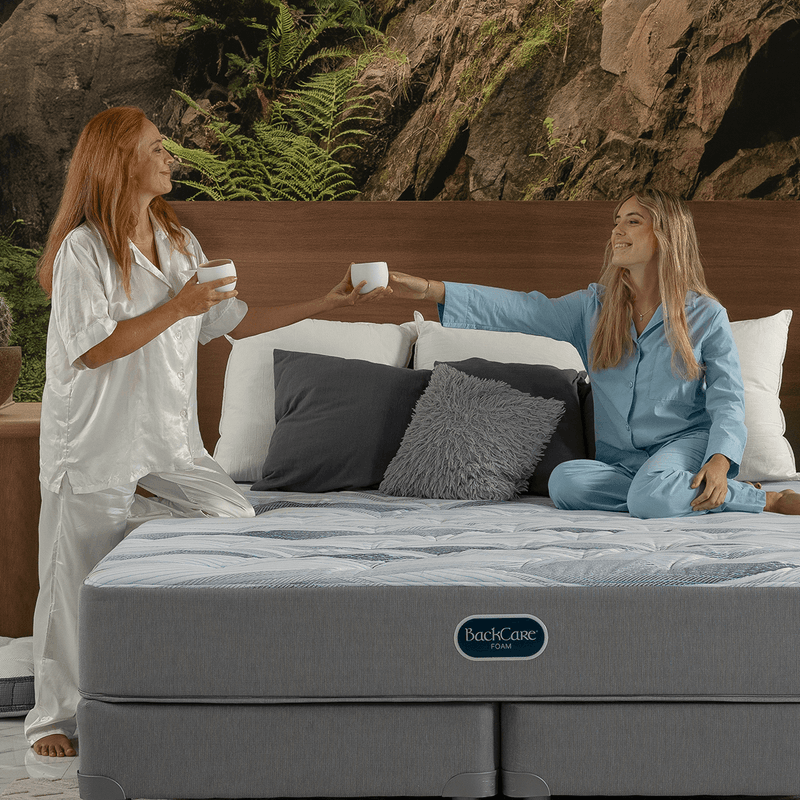 Colchón y Sommier BackCare Foam con espumas de última generación. Combina  Espuma Alta Densidad y Espumas Evolution Gel.