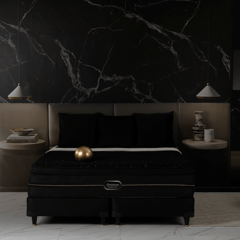 Colchón Beautyrest Black Soft compuesto por espumas especiales con Micropartículas de Diamante. Fibras de Cashmere.