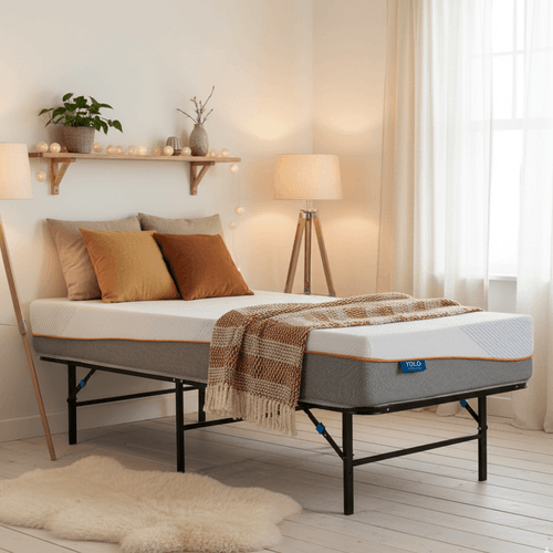 Colchón Yolo by Simmons +  base sommier plegable en Caja