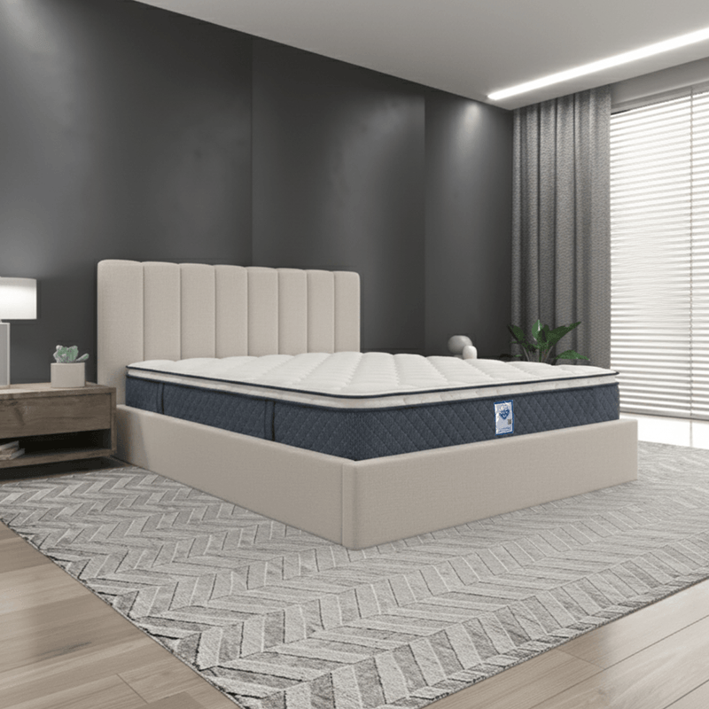 Colchón Spring Air Four Seasons Medium, 1 Plaza 200x100, cuenta Tecnología Comfort Flex de resortes enfundados. Marco de acero perimetral.