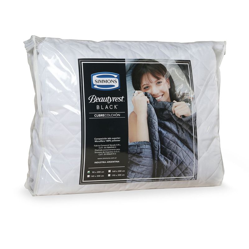 Producto en Pack Cubrecolchón Simmons Black 1 Plaza