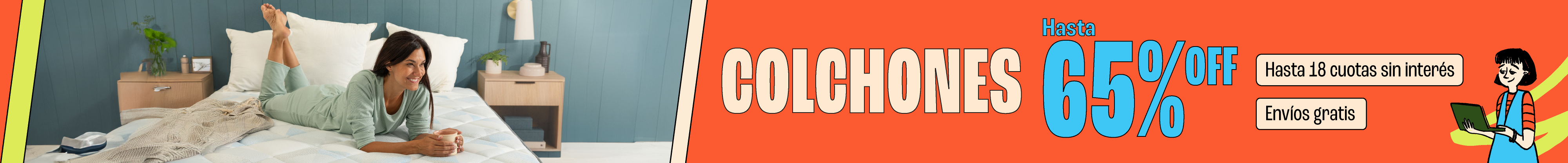 Hasta 65% OFF en Colchones